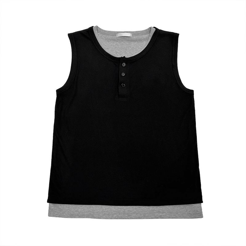 Aron Layered Henley Neck Sleeveless