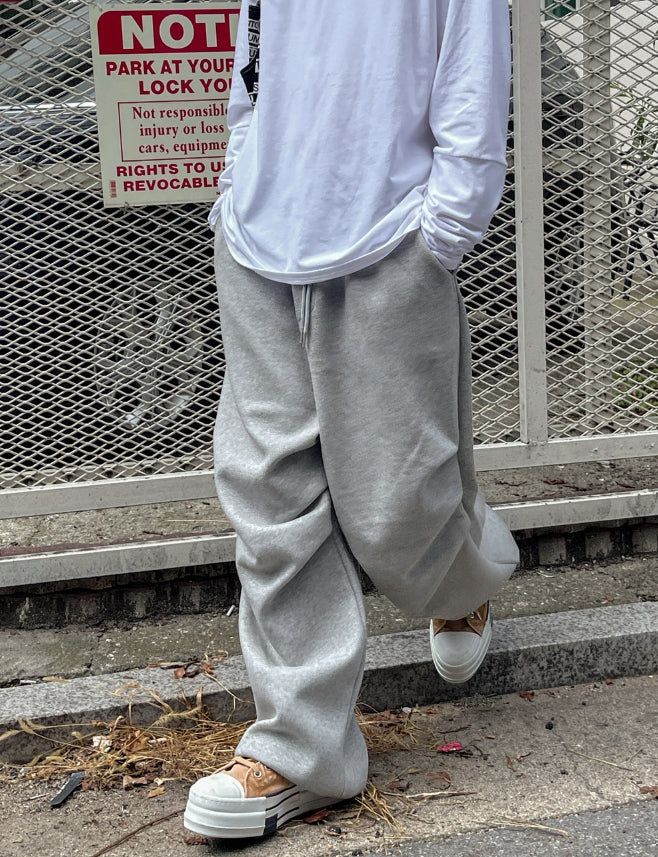 Fit double knee wide cotton training pants