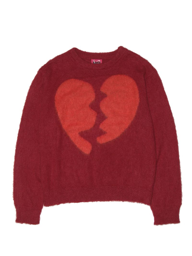 KATER(カーター)の「Broken Heart Knit BURGUNDY(Tops)」