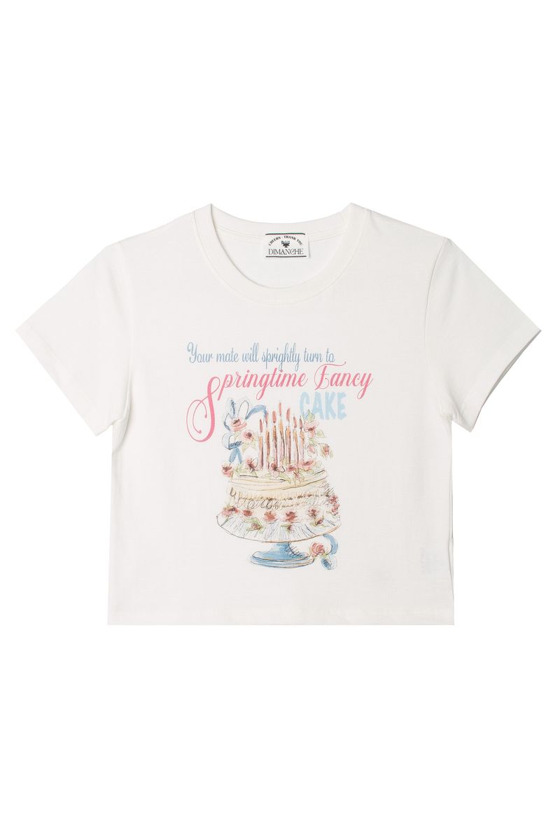 DIMANCHE CAKE CROP T-SHIRT