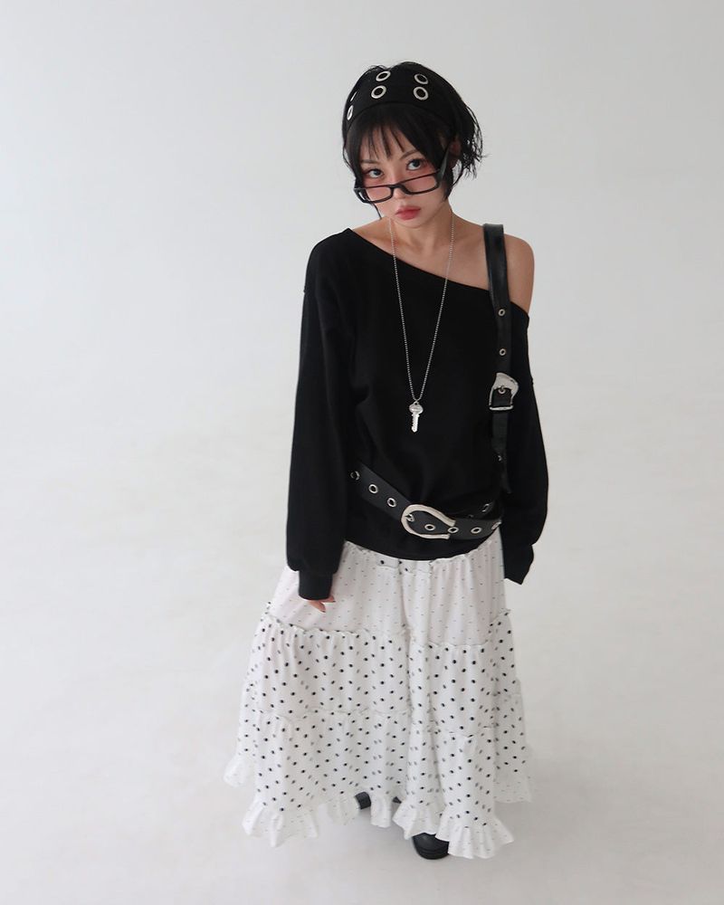 Dot Dot Dot Cancan Long Skirt