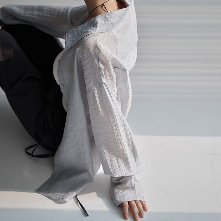 [made] [Chedeun] Tencel Wrinkle Loose-Fit Shirt -5color