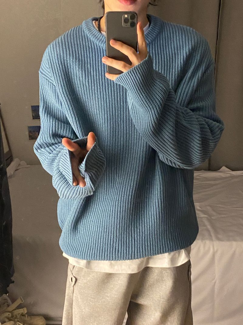 basic hachi round muji Knit 2C