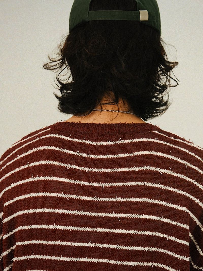 CU Crop Stripe Knit Cardigan