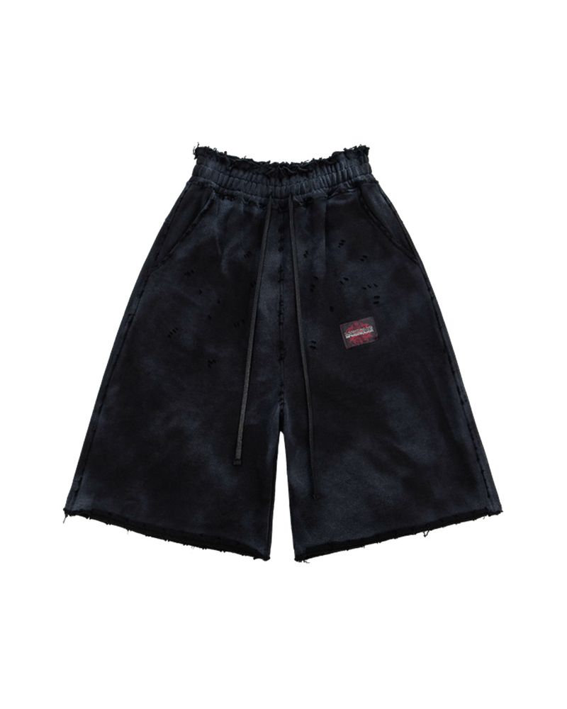 Washed destroyed bermuda P dusty black
