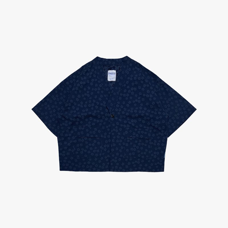 flower robe cardigan_blue