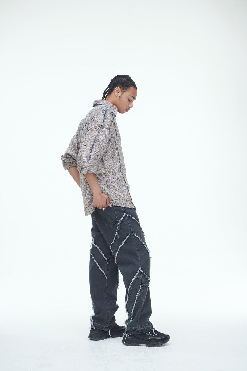 Picnic Mat Tassel Shirts Navy