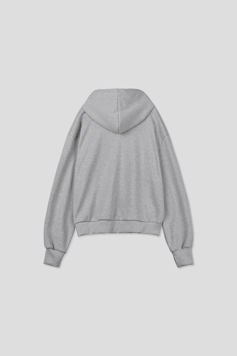 Lowell crop fingerhole hood zip-up