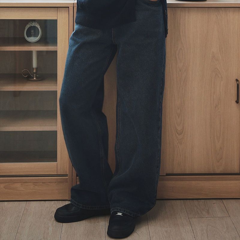 Basic denim pants (dark blue)