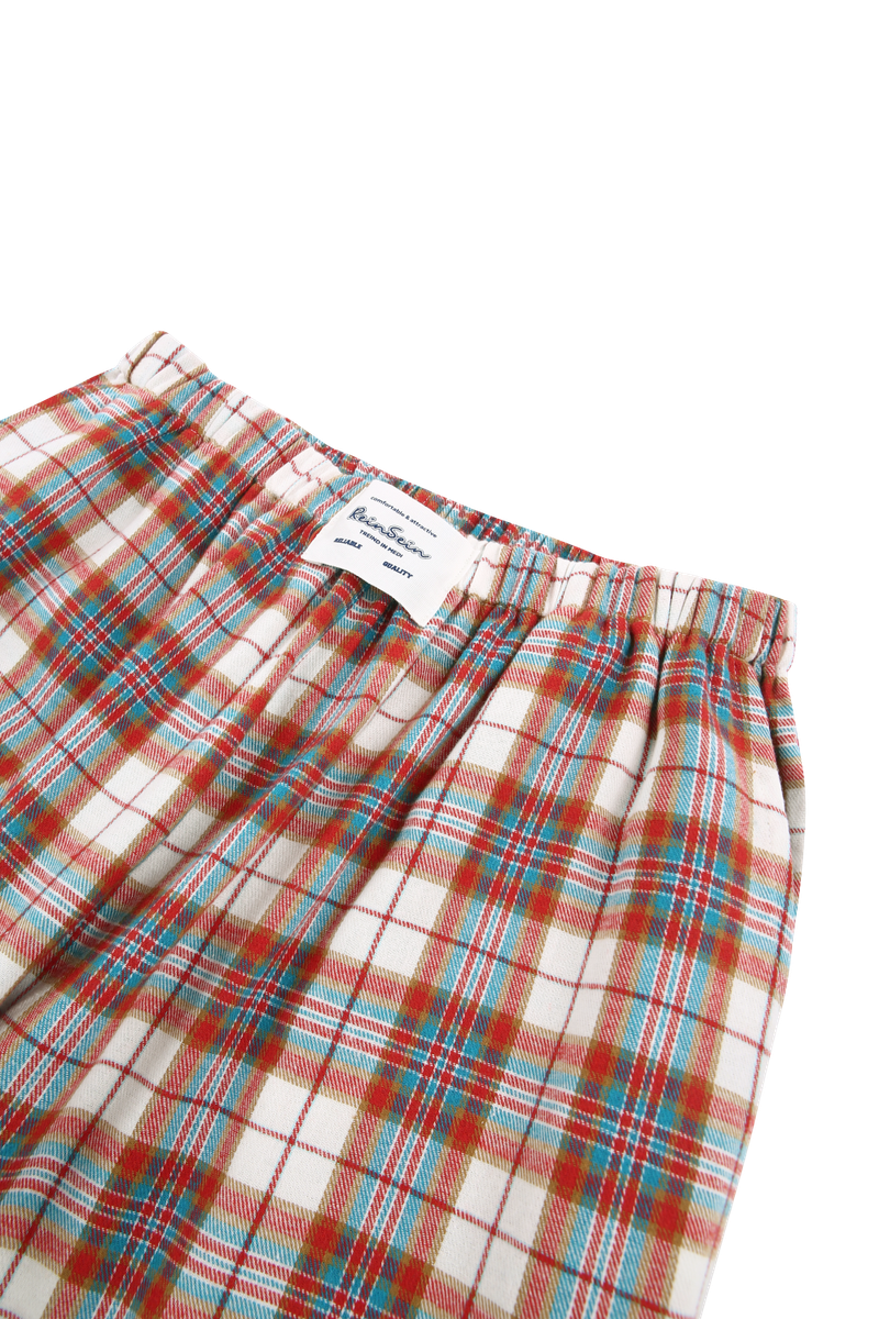 FW PRS red-blue check pajama set-up