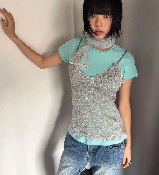  ブークレレースのノースリーブ