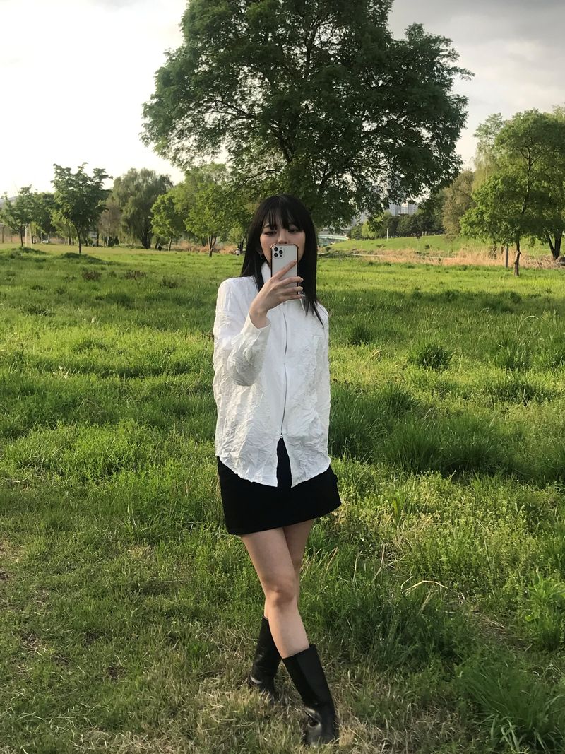 Crumpled 2-way jacket shirt