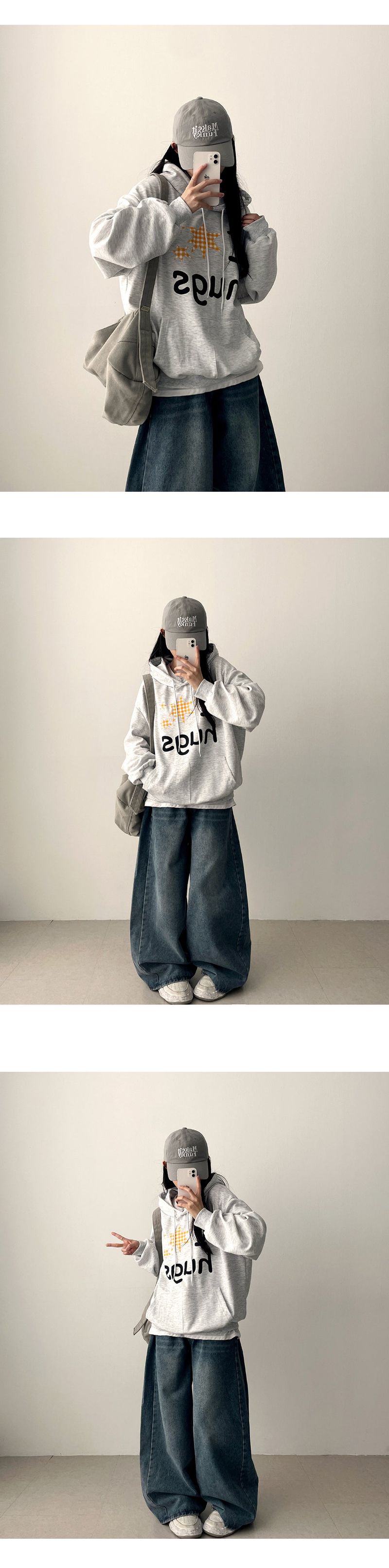 Judd side pin tuck incision denim wide pants