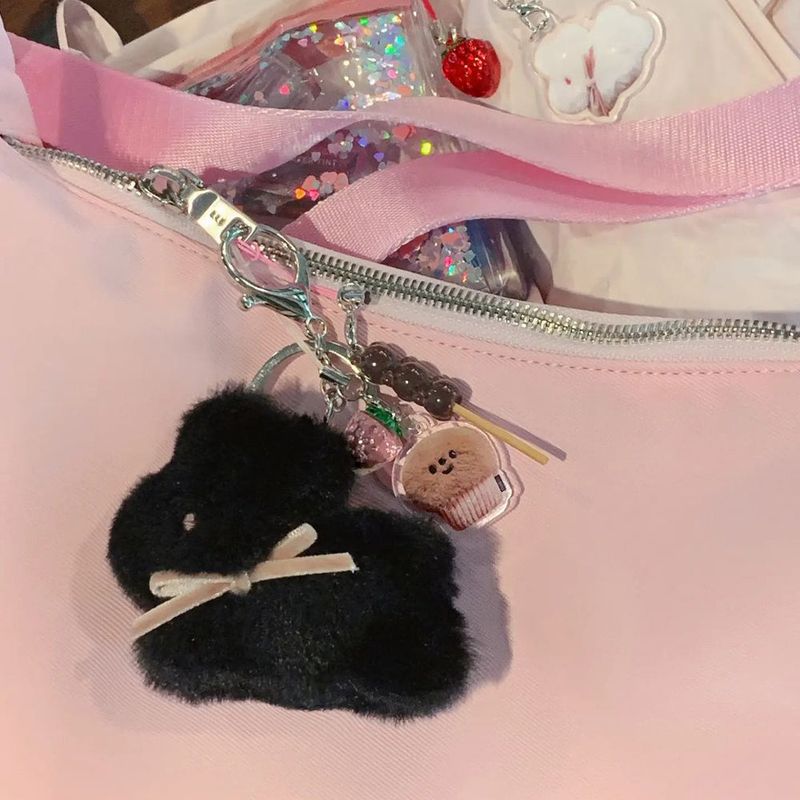 Bunny Popo Doll Keyring (black)