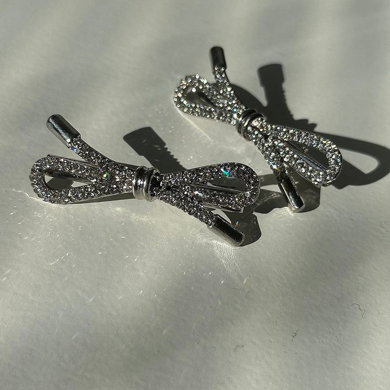 Glitter ribbon hair pin (2color)