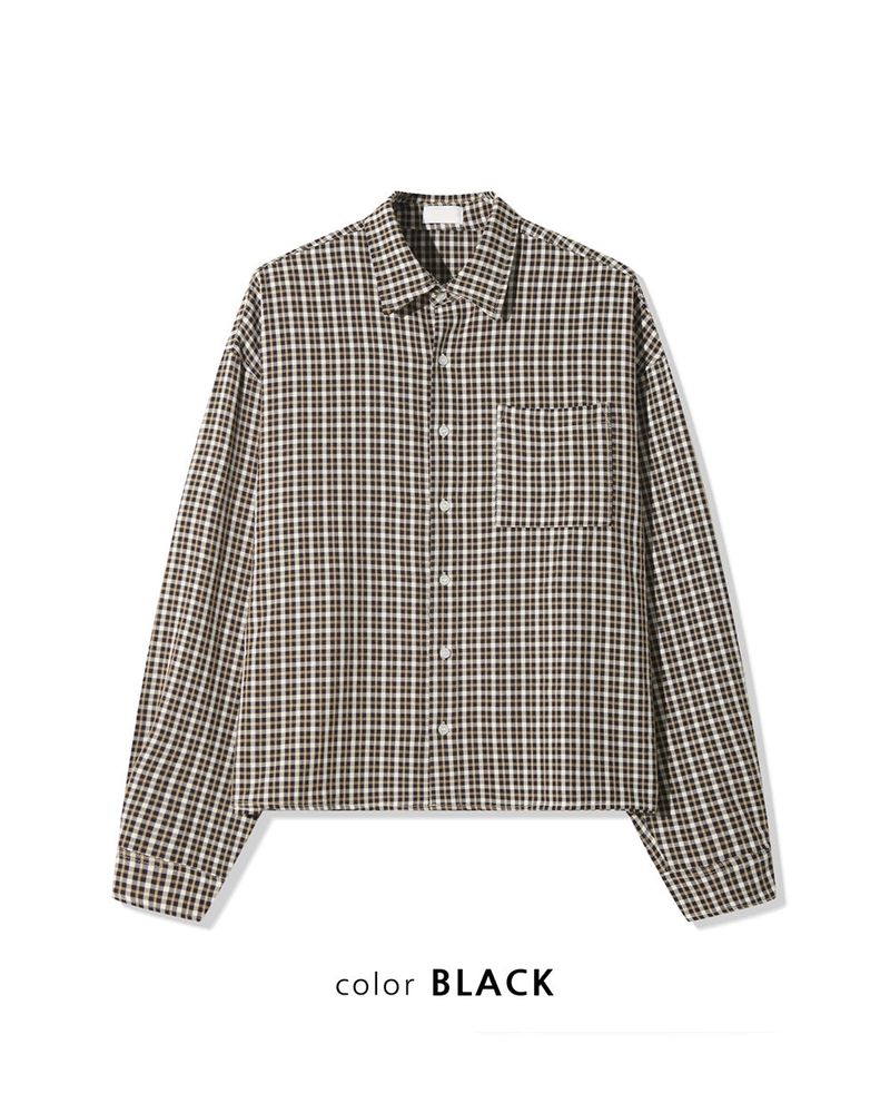 N Semi Crop Check Shirt