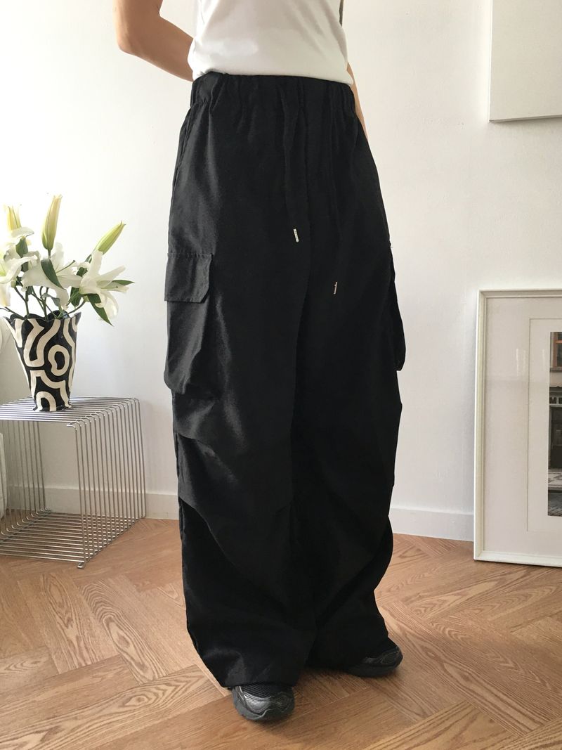 [BASIC/LONG] Adik Double Pocket Pintuck Cargo Two-Way Long Wide Jogger Pants