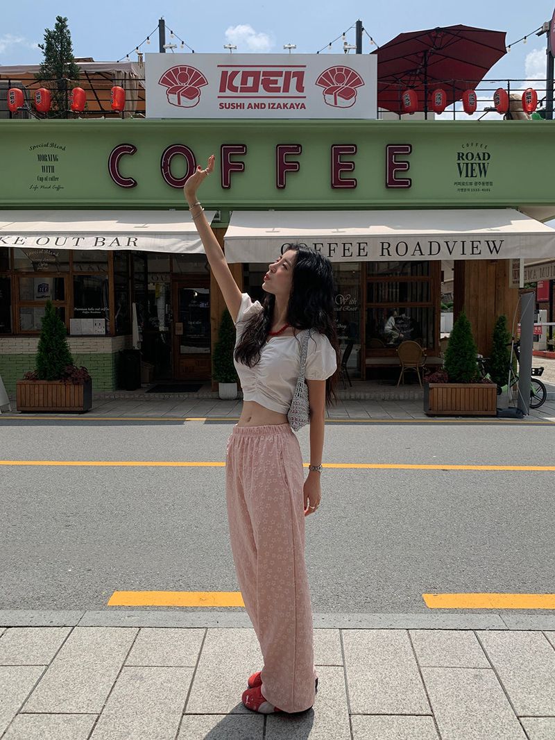 [MADE] PESTO FLOWER WIDE PANTS