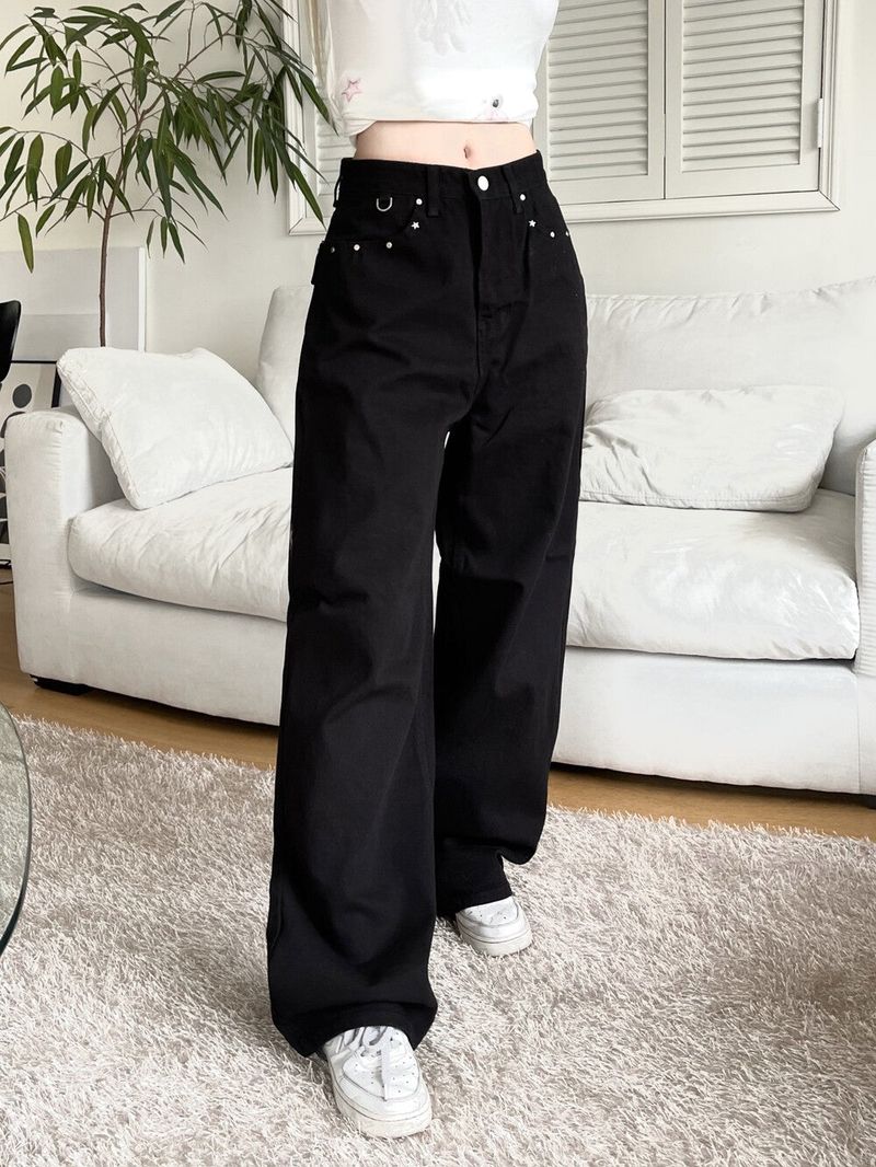 1450. Star stud black wide pt