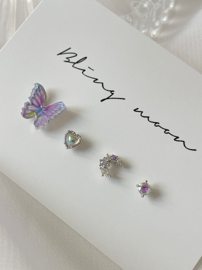 [4 set] Lucid Purple Butterfly Piercing Set