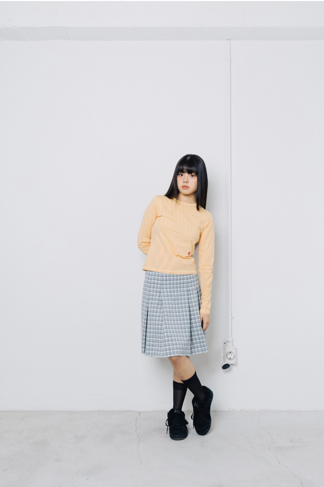 TTTTwister Pleat Skirt - Check Grey
