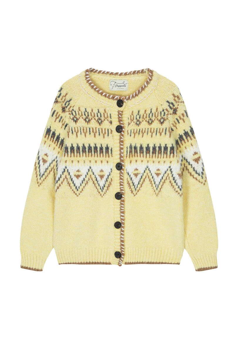 POPPALS（ポップパルズ）の「Atelier Jacquard Knit Cardigan [Lemon]（Tops）」