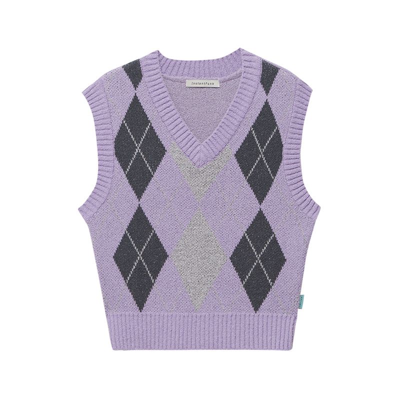Argyle knited vest