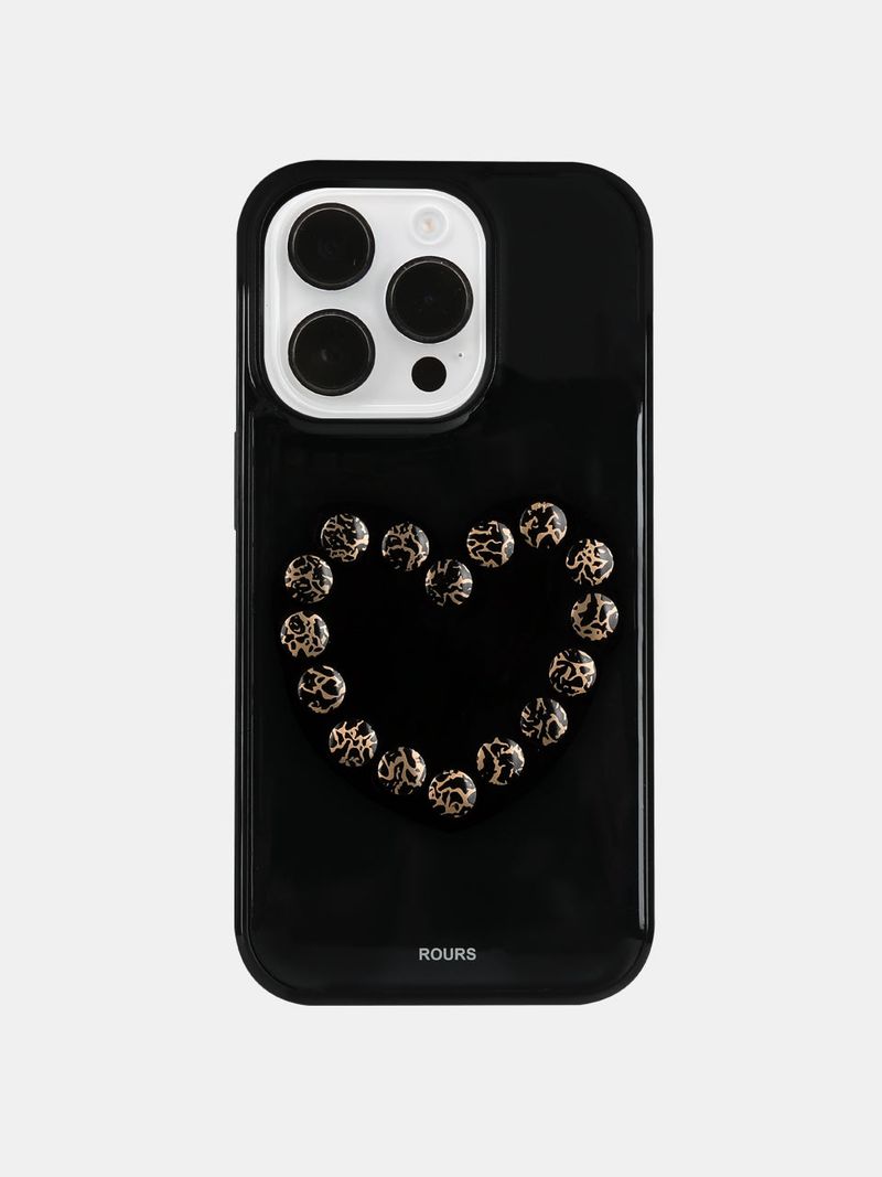 ROURS(ラウォルズ)の「heart stud case (leopard)(Smartphone Accessories)」