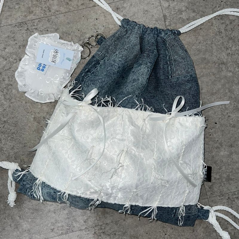 Billie denim string bag