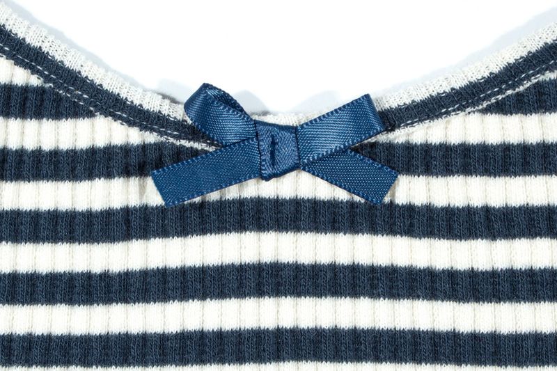 STRIPE RIBBON SLEEVELESS_Navy