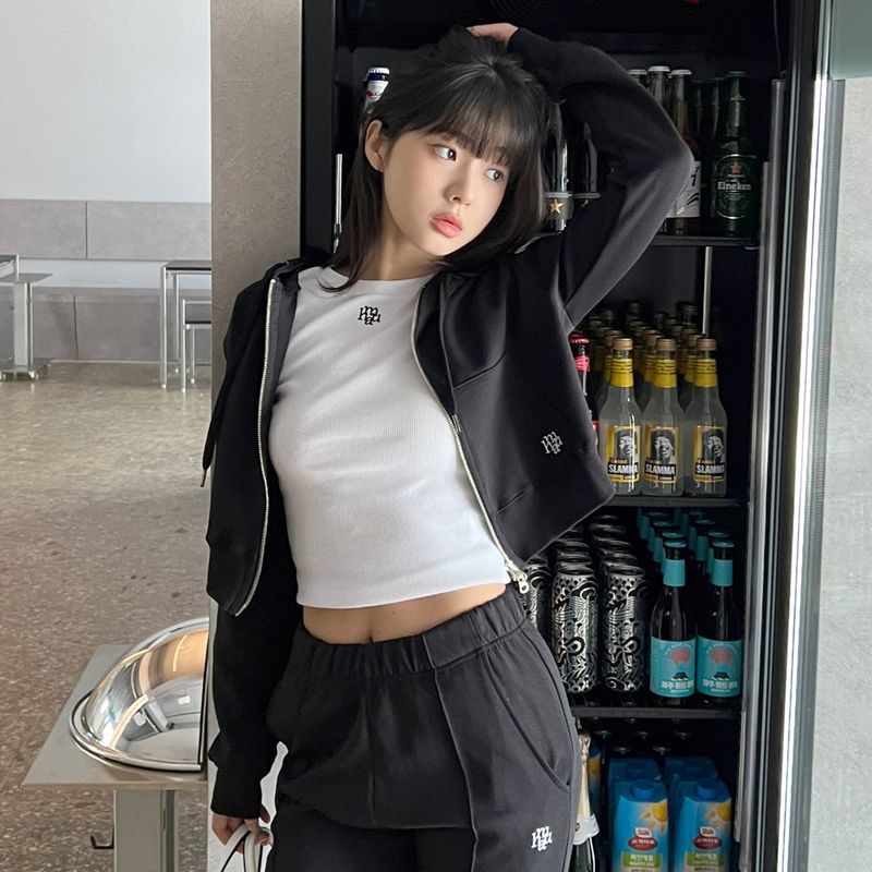 [SET] SLIM FIT HOOD ZIPUP PANTS SET UP