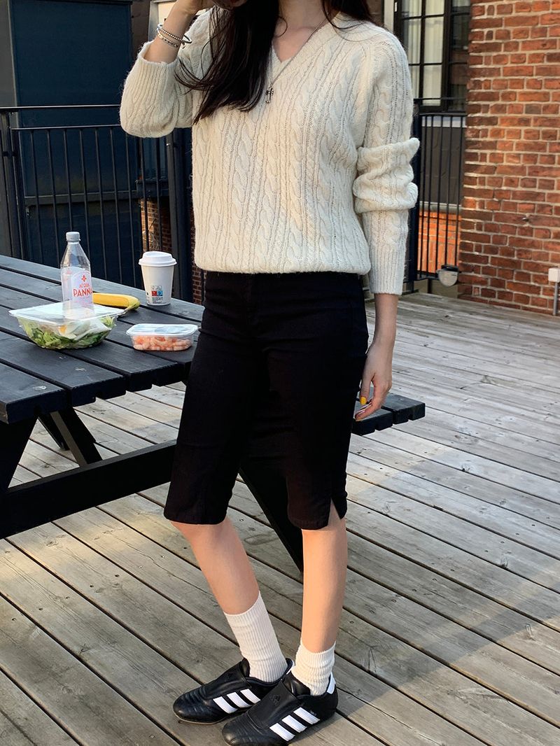 [MADE] Hi-mi alpaca twisted V-knit