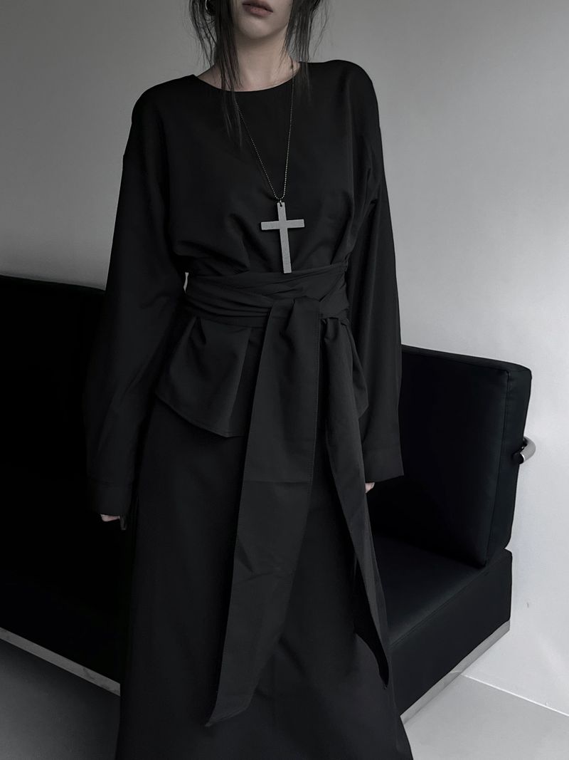 twin sheer belted set-up (4color)