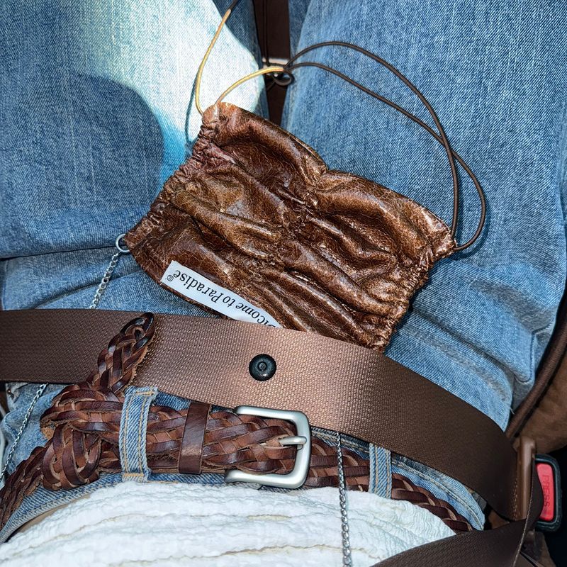 mimi bag (Crack) + silver chain 