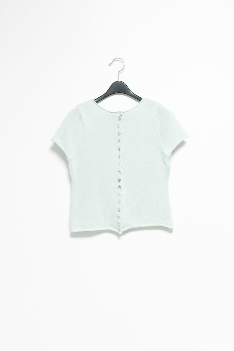 shell button short sleeve knit cardigan(3colors)