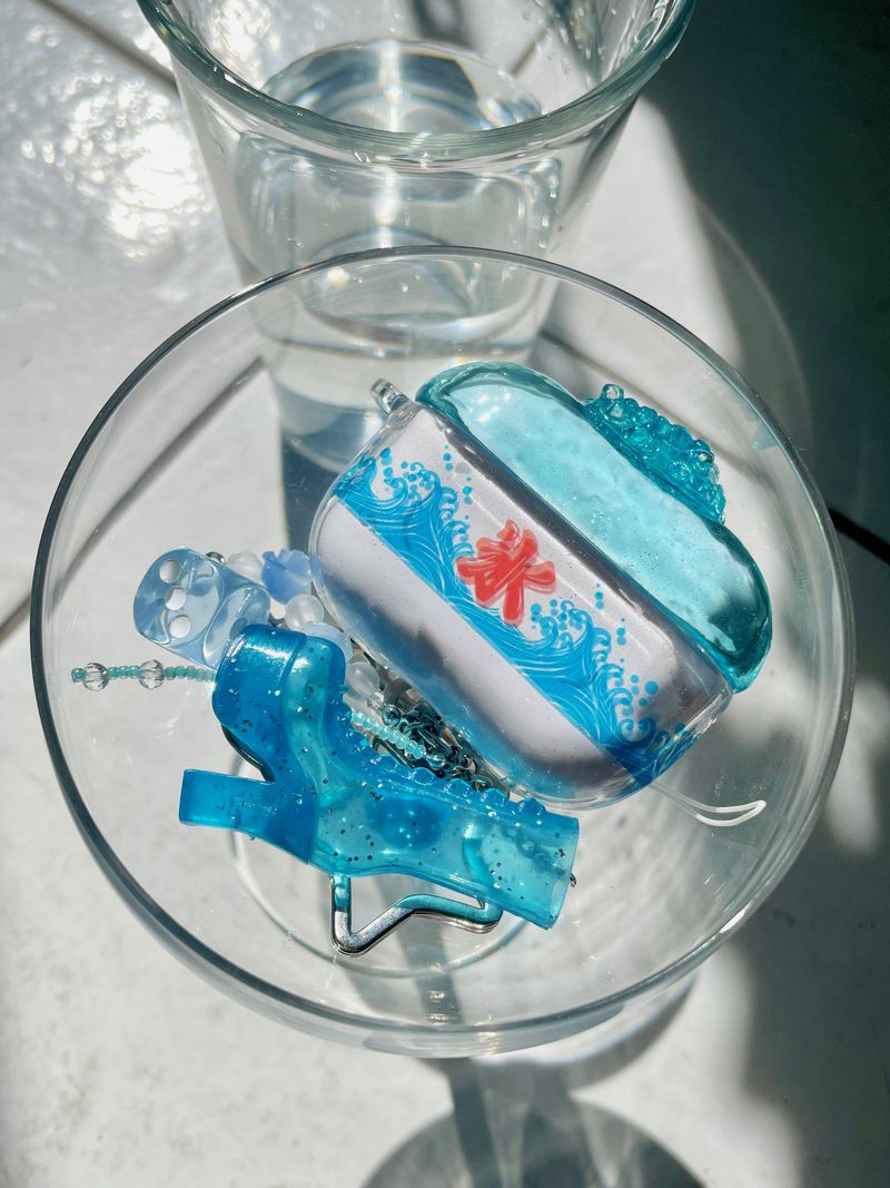 Ocean Blue Boots Keyring Bag Charm Keychain