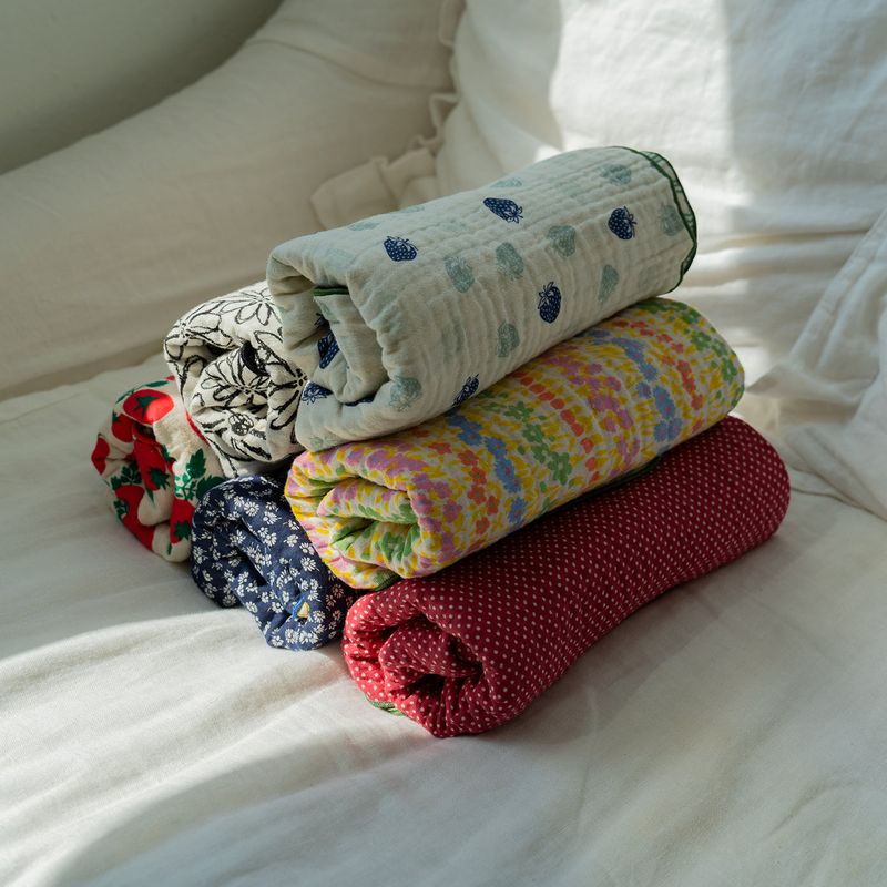 Reversible cotton Summer Blanket - L size