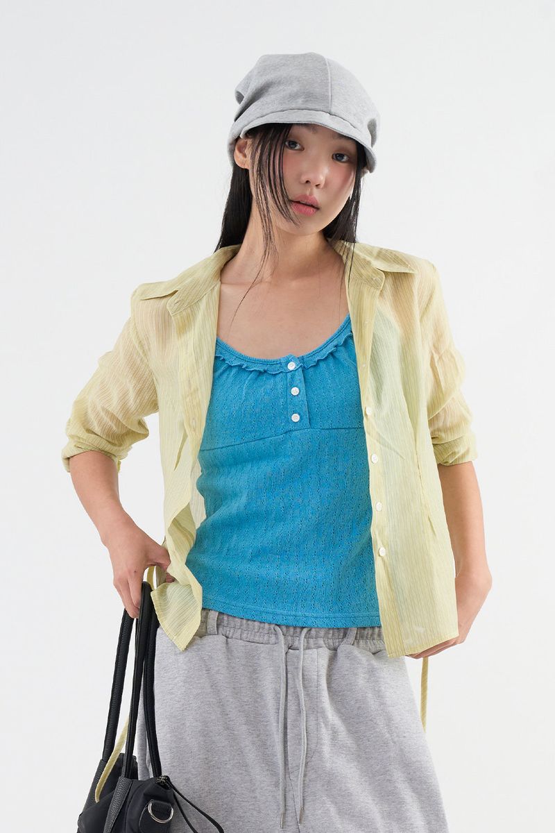 Raucohouse（ラウコハウス）の「Sherbet striped shirt（Tops）」