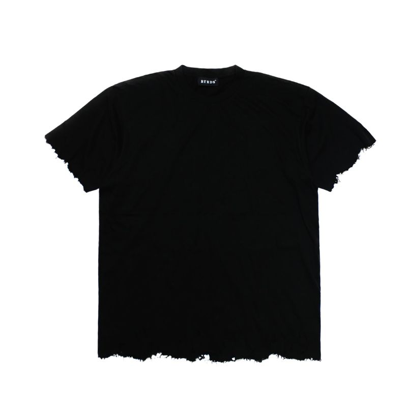 RUNDS(ランド)の「damage cutting t-shirt (black)(Tops)」