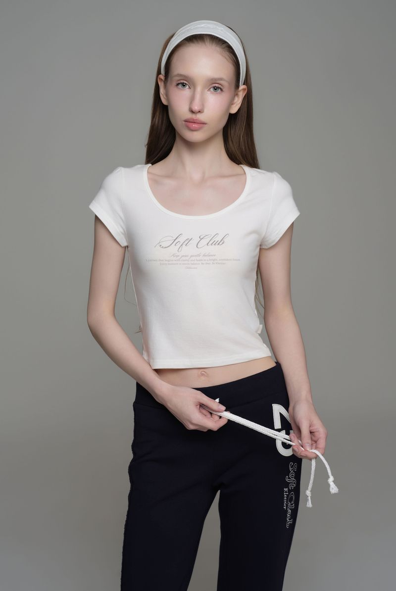 Soft Club signature top, Ivory