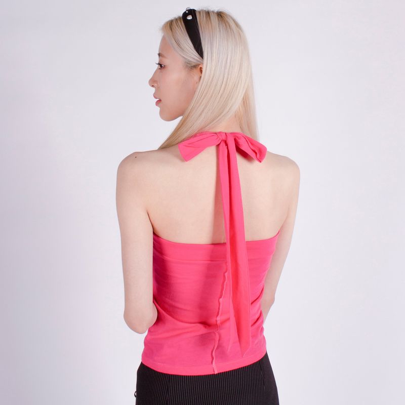 HALTER SPAN TANK TOP / PINK