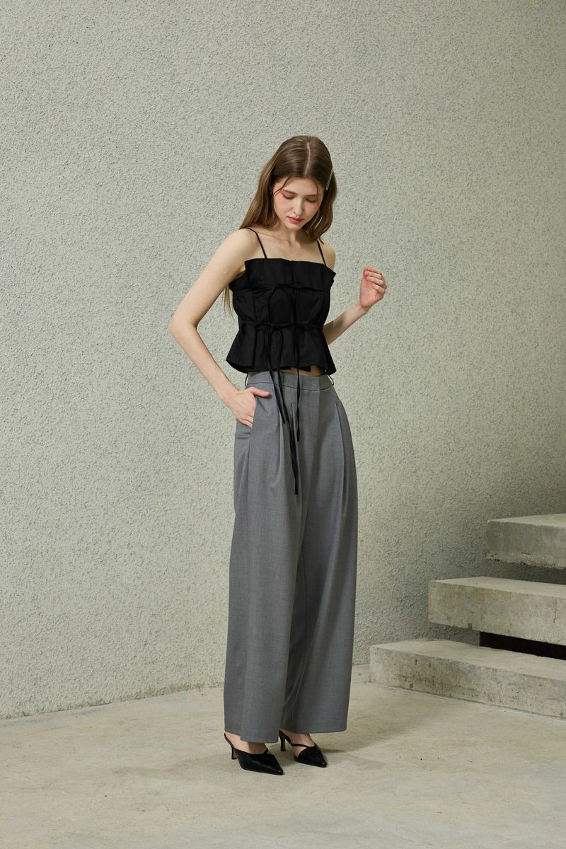 TOMO WIDE SLACKS / CHARCOAL