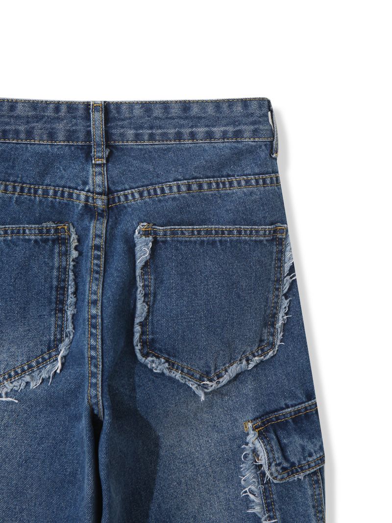 Fringe cargo denim pants(3colors)