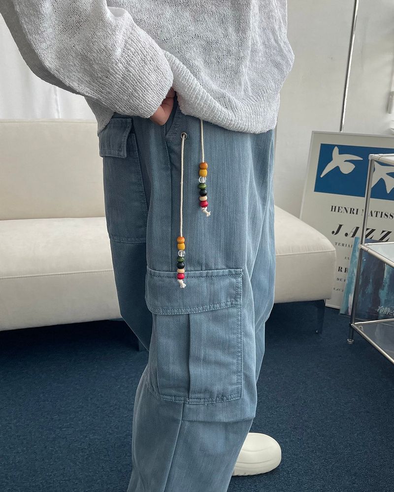CL Ditto beads Washing cargo pants (3 colors)