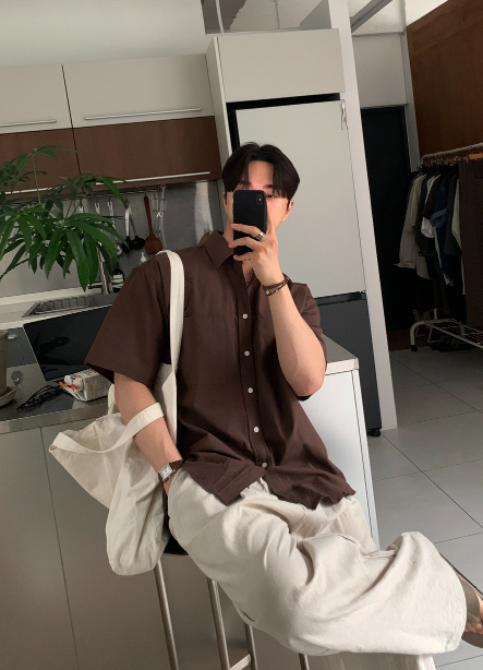 Cool Basic Semi-Over Short Sleeve Shirt
