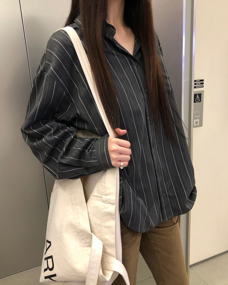 [ORIGINAL] Ain Stripe Oversized Shirt