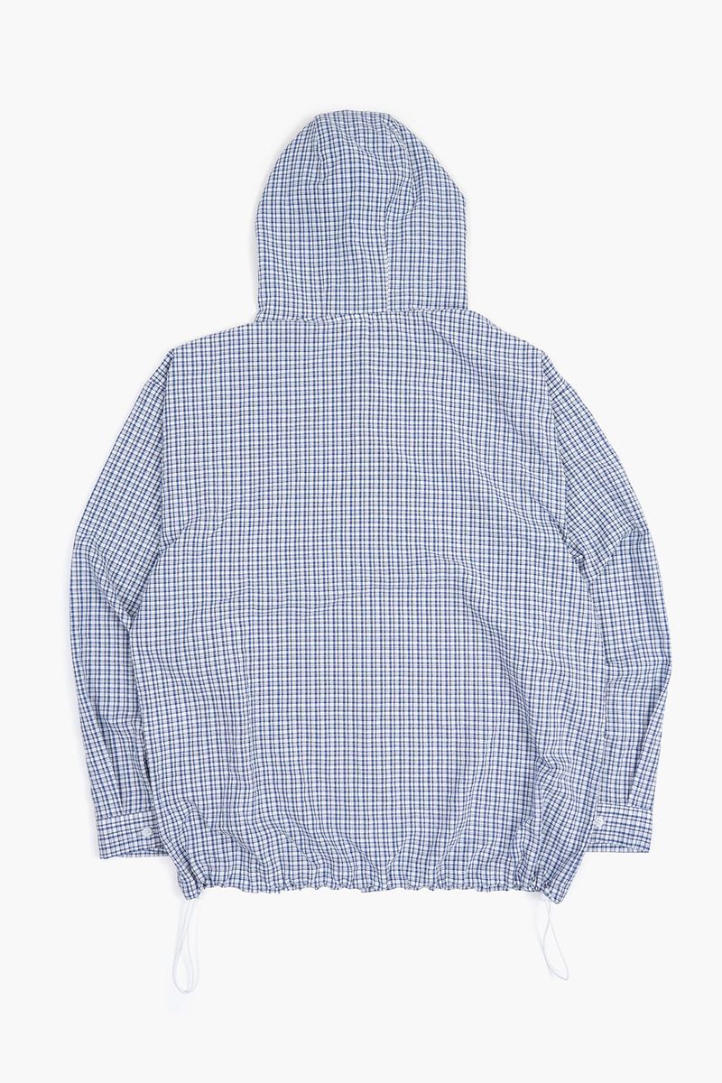 Zeckon check hooded shirt