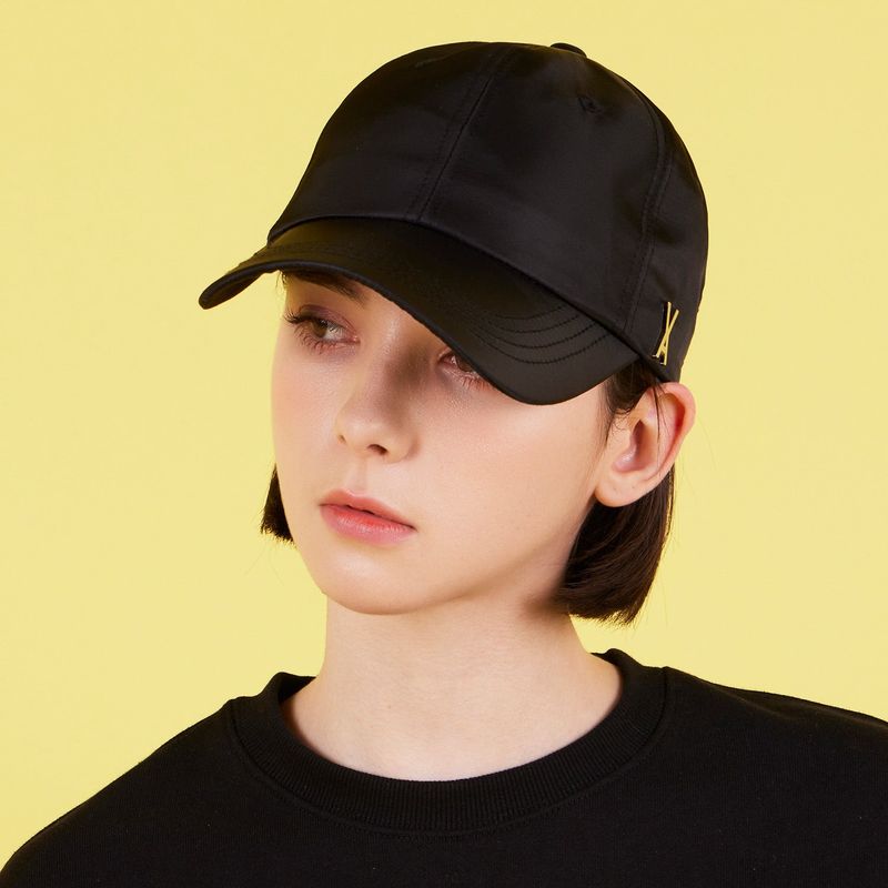Stud Logo Over Fit Poly Ball Cap Black