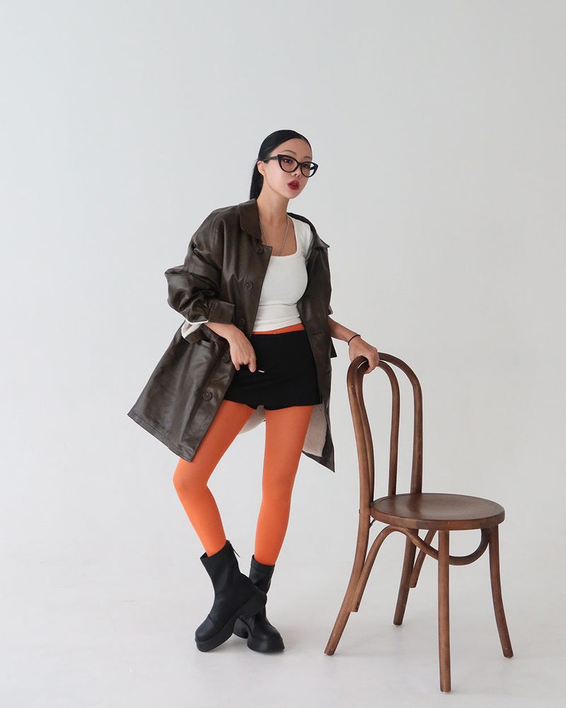 String Leather Dumble Half Coat