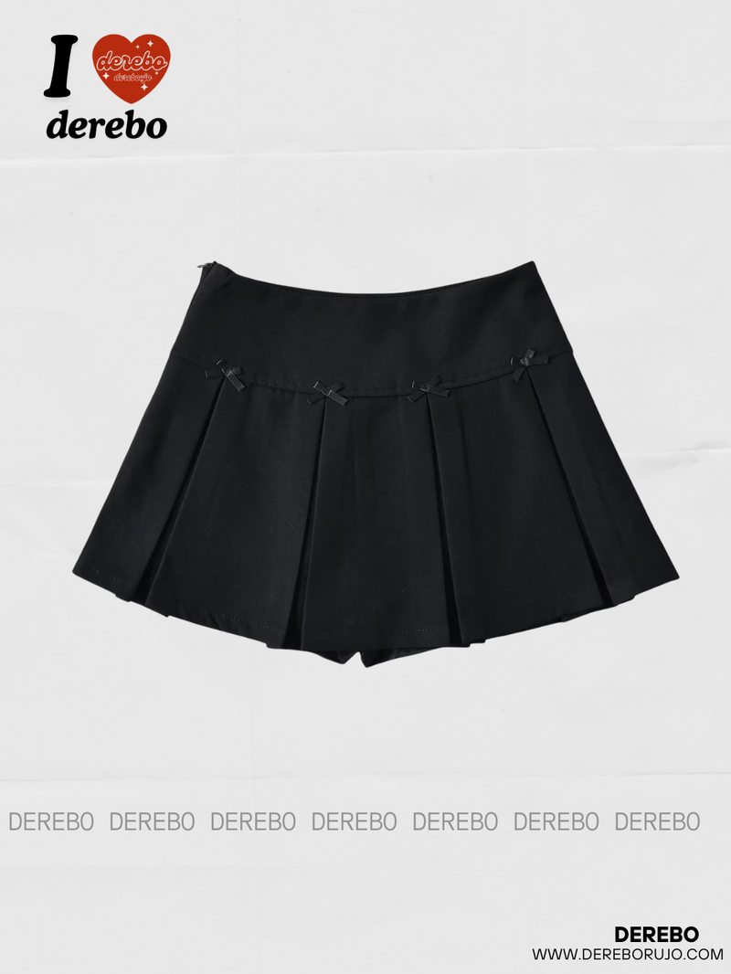 Bow Pleats A-line Skirt